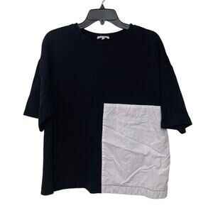 Joh Mens Medium 100% Cotton Short Sleeve Crew Neck Color Block Tee Shirt